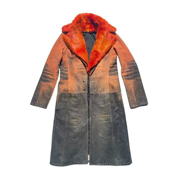 Fur ombre trench coat - Picture 1 of 5